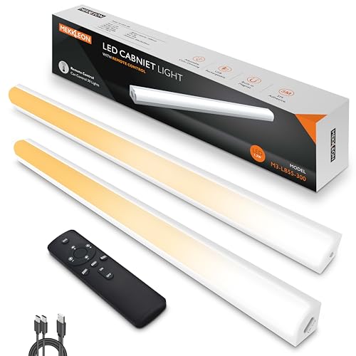 Under Cabinet Lights Remote Control, Magnetic Dimmable Closet Lights,USB Rechargeable Wireless LED Shop Light,Ceiling and Under Counter Lights for Kitchen,Wardrobe,Shelf(30CM,White) - color: White, size: 30CM