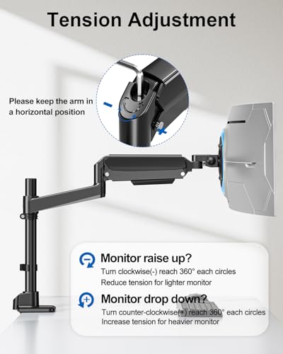 Heavy Duty Single Monitor Mount for Max 49" Ultrawide Screens - style: Ultrawide Desk Mount