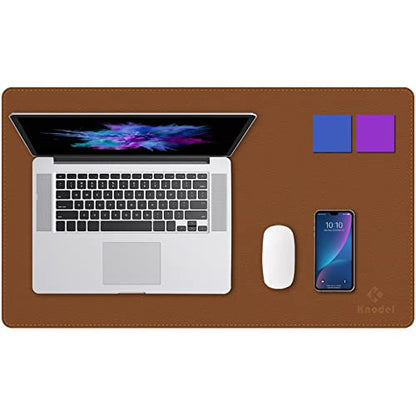 K KNODEL Small Sewing Leather Desk Mat, Desk Pad (Brown, 23.6" x 13.8") - color: Brown/Black, size: 23.6" x 13.8"