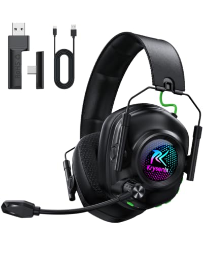 Wireless Gaming Headset with Mic for PS5, PS4 & PC, 7.1 Surround Sound - color: Pure Black