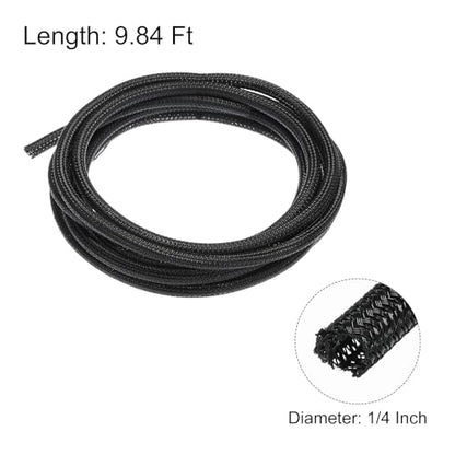 MECCANIXITY Cord Sleeve Cable Organizer 9.84 Ft - 1/4 Inch Wire Cover Protector for USB Cable TV Video Under Desk Wire Management - size: 1/4 Inch x 10 Ft