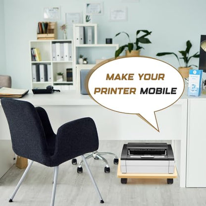 Beeveer 2 Pcs Burlywood Under Desk Printer Stand 13.8 x 11.8 x 2.4 Inches - color: Burlywood, size: 13.8 x 11.8 x 2.4 Inches