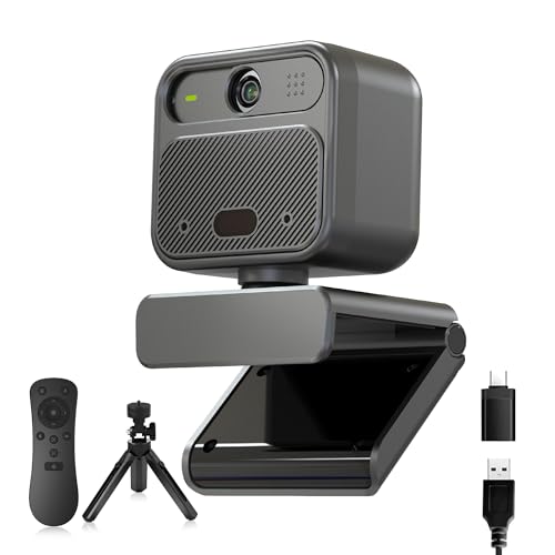 4K Webcam for PC, with 2 Microphone, 85° FOV Computer Cameras with Mirror & Flip Funtion, Remote, Precise Focus, Privacy Cover, Tripod, Webcam for PC, Great for for Computer/Zoom/Skype/Teams/Windows - color: 4K/EPTZ 85° FOV
