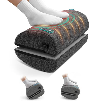 Snailax Ergonomic Foot Rest Under Desk with Heat, Vibration & Swing - color: Dark Grey