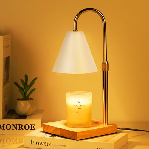 White Candle Warmer Lamp with Timer Dimmer, Electric Candle Lamp Warmer for Bedroom Decor, Christmas Birthday Gifts for Women Mom, Adjustable Metal Candle Lamp, House Warming Gifts, 2*35 Watt Bulb - color: 08 White