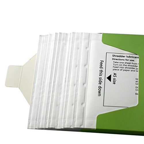 24 Pack Paper Shredder Lubricant Sheets for Heavy Duty Shredders | Reduce Jams/Static, Paper Shredder Sharpening & Lubricating Oil Sheets Used for Microcut/CrossCut Home Office Paper Shredders - size: 24PCS