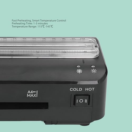 Laminator Machine, A4 Thermal Laminator Machine, Hot and Cold Thermal Laminator, for Doc Posters Photo, Personal Laminating Machine, for Home Office School (Dpofirstu4omsg9vc-12)