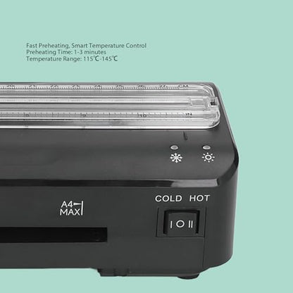 Laminator Machine, A4 Thermal Laminator Machine, Hot and Cold Thermal Laminator, for Doc Posters Photo, Personal Laminating Machine, for Home Office School (Dpofirstu4omsg9vc-12)