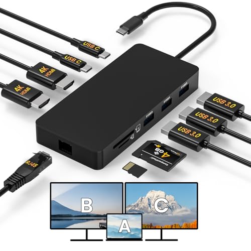 Laptop Docking Station Dual 4K HDTV Monitor