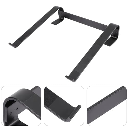 Lurrose Aluminum Laptop Stand Cooling Riser Holder for Desk with Ventilated Platform, Multipurpose Laptop Accessories for Home and Office Use, Black