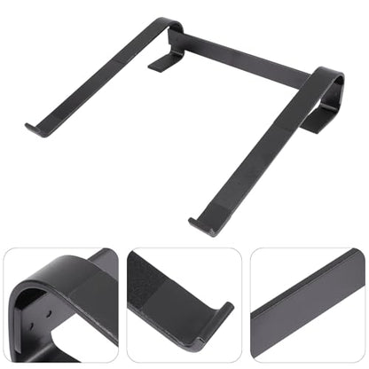 Lurrose Aluminum Laptop Stand Cooling Riser Holder for Desk with Ventilated Platform, Multipurpose Laptop Accessories for Home and Office Use, Black