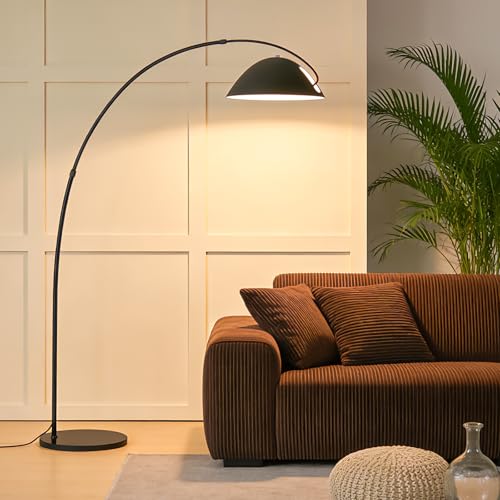 Unique Black Large Arc Floor Lamp 72"Tall with Remote Dimming | Bright 20 watt LED Light Source, Floor Lamp Adjustable Brightness and Color Temperature, Elegant retro Arch Design,Heavy Base