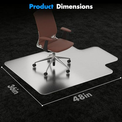 Office Chair Mat for Carpet - 36x48 Inch Heavy-Duty Protection for Low Pile Plastic Computer Desk Floor Protectors for Chairs - size: 36"x48" Convex