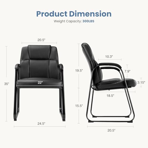 DUMOS Office Desk Guest Chair Set of 6, Leather Waiting Room Chairs with Padded Arms for Elderly Home Reception Area Conference Room Lobby Side breakroom - size: Set of 6