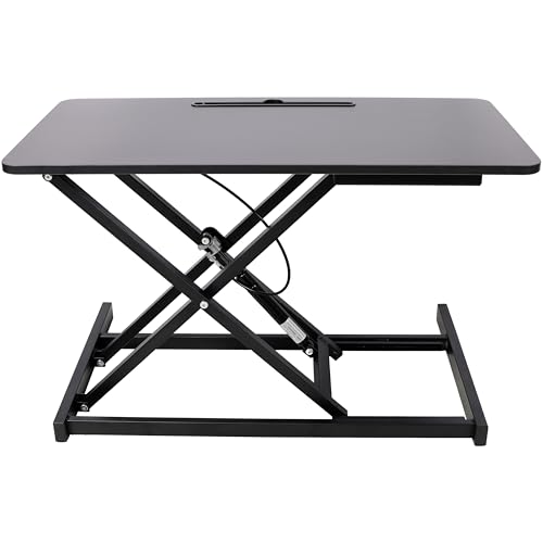 Standing Desk Converter, 32" Wide, Height Adjustable Sit Stand Up Desk Riser with Keyboard Tray, Desktop Workstation for Home Office Computer Laptop, Black - color: Black