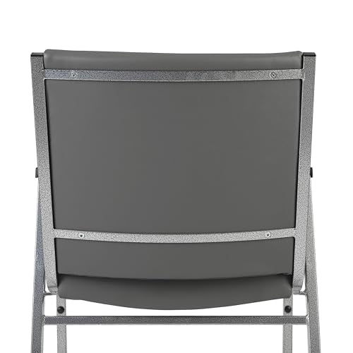 Flash Furniture Hercules Vinyl Stack Chair with Arms, Gray - color: Gray Vinyl, size: Set of 1