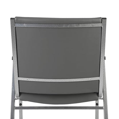 Flash Furniture Hercules Vinyl Stack Chair with Arms, Gray - color: Gray Vinyl, size: Set of 1