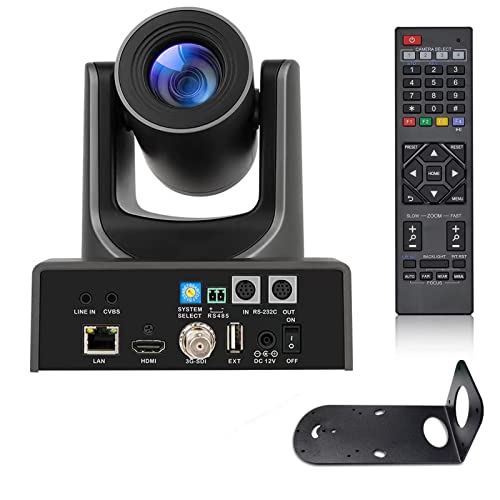 NDI PTZ Camera, 20X Optical Zoom 1080p 60fps Live Streaming, NDI HX2 PoE PTZ Camera with LAN/HDMI/SDI/USB Output for Church Worship, Education, Video Conference and Live Production - color: Dark Black