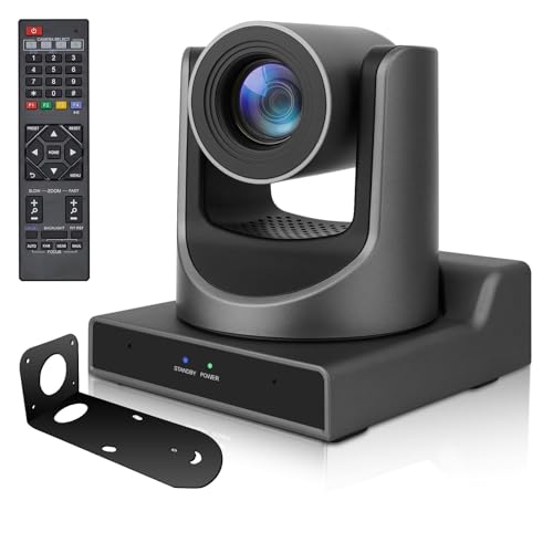 NDI PTZ Camera, 20X Optical Zoom | AI Human Tracking, 1080P 60fps, High-Speed PTZ/ 3G-SDI/ USB/ IP/ HDMI, Full NDI Live Streaming Outputs, for Church Education - color: Light Black
