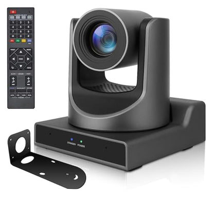 NDI PTZ Camera, 20X Optical Zoom | AI Human Tracking, 1080P 60fps, High-Speed PTZ/ 3G-SDI/ USB/ IP/ HDMI, Full NDI Live Streaming Outputs, for Church Education - color: Light Black