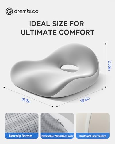 Extra Large Seat Cushion, Premium Memory Foam Office Chair Cushions for Long Sitting Sciatica & Tailbone & Back Pain Relief, Ergonomic Pressure Relief Seat Cushions for Car, Desk Chair - size: X-Large