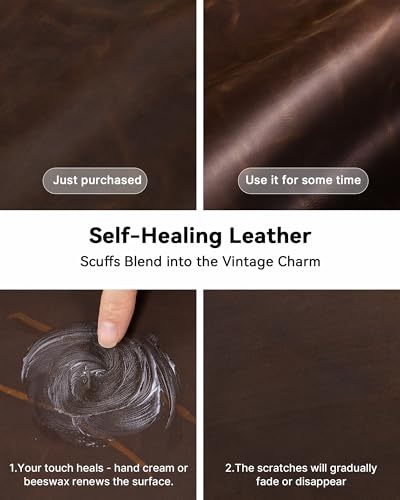 YSAGi Leather Desk Mat, 23.6"x13.8"Real Leather Desk Pad, 2mm Thick Desk Blotter with Stiched line,Oil-Wax Feel Mouse pad and Self-Healing Laptop Pad for Home & Office(Classic Dark Brown) - size: 23.6"x13.8"
