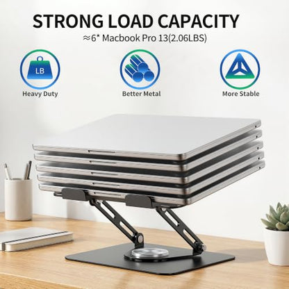 ALASHI 360° Rotating Laptop Stand, Multi-Angle, 10-17", Black - color: F-Black