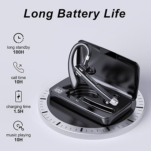 Bluetooth Headset,Wireless Bluetooth Earpiece with 400mAh Charging Case