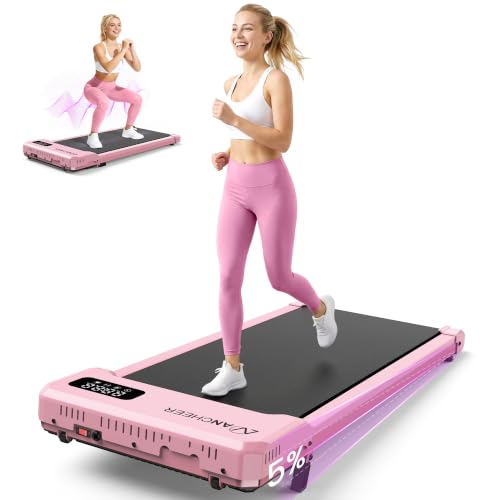 ANCHEER Walking Pad with Incline-Under Desk Treadmill for Home/Office - color: Pink