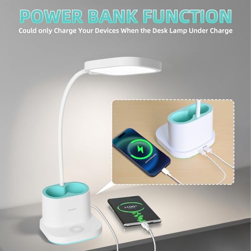 LED Desk Lamp for Dorm Home Office Bedroom, Dimmable Reading Light - color: Green