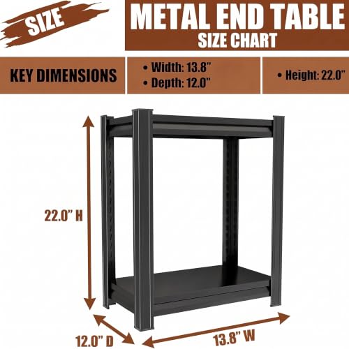 Heavy Duty 2 Tier Metal Book Shelf Adjustable Bookcase | 1200 LBS Bolt-free Storage Shelves with Deep Bookshelf for living Room, Office and Garage Storage, 13.8"Wx 12"Dx 22"H - size: 2Tier-13.8"Wx 12"Dx 22"H