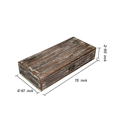 Wooden Drawers Organizer Box Solid Farmhouse Retro Desktop Storage Box - color: Retro