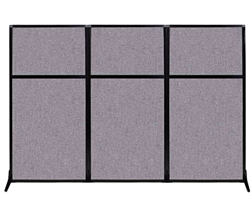 Versare Workstation Partition | Portable Wall Divider | Modern Office Cubicle | Free Standing Privacy Screen | Flexible Work Space | 99" x 70" Cloud Gray Fabric Panels - color: Cloud Gray, size: 99" Wide x 70" Tall Without Window