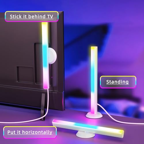 Smart LED Light Bar, RGBICWW TV Light Bars for Room, Gaming With Music Sync | TV Backlight, 16 Million Colors, Compatible with Alexa, Music Sync Gaming Lights APP Control, Multiple Placement Options