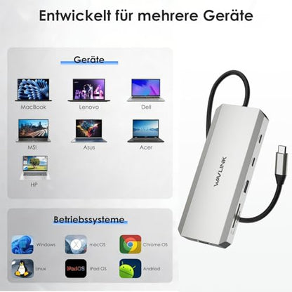 WAVLINK Laptop Docking Station, WAVLINK Docking Station Dual HDMI