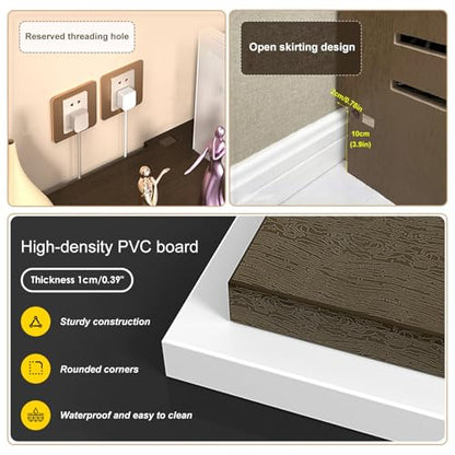 WiFi Router Storage Cabinet, Multi-Functional Box, Floor Standing Modem,Power Strip Cable Management Hider Organizer for Living Room, Office, Bedroom - size: 50*30*80cm/19.7*11.8*31.5in