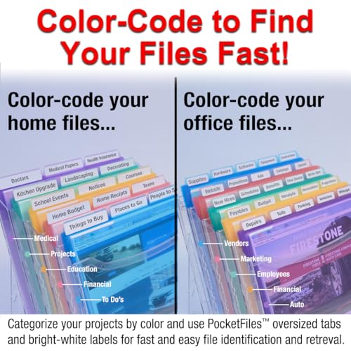Ultimate Office Step UP File Desktop Organizer Plus 18 Color Poly Folders - style: 1Desk File + 3rd-Cut