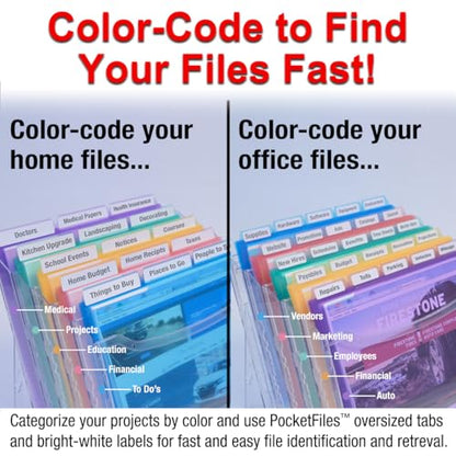 Ultimate Office Step UP File Desktop Organizer Plus 18 Color Poly Folders - style: 1Desk File + 3rd-Cut