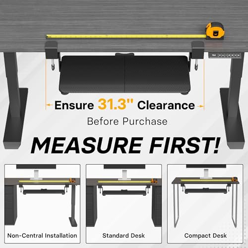 BONTEC Under Desk Keyboard Tray, Pull-Out Keyboard & Mouse Platform | C-Clamp Mount, Space-Saving Ergonomic Slide-Out Drawer, 31.3 in Including Clamps, 25.6 x 11.8 in Tray, Black Carbon Fiber - color: Black Carbon Fiber, size: 25.6" x 11.8"