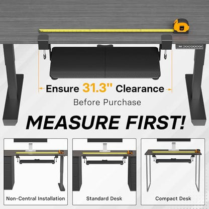 BONTEC Under Desk Keyboard Tray, Pull-Out Keyboard & Mouse Platform | C-Clamp Mount, Space-Saving Ergonomic Slide-Out Drawer, 31.3 in Including Clamps, 25.6 x 11.8 in Tray, Black Carbon Fiber - color: Black Carbon Fiber, size: 25.6" x 11.8"