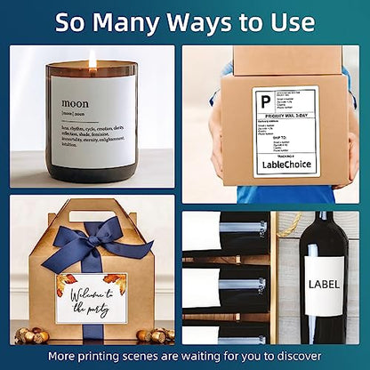 100 Sheets 400 Pcs 4"x5" 4 Up Shipping Address Labels for Laser & Inkjet Printers, Permanent Adhesive 4 per Page Shipping Labels, 4 to a Page Labels, 4 Stickers per Sheet - size: 4"x5"--400 Labels