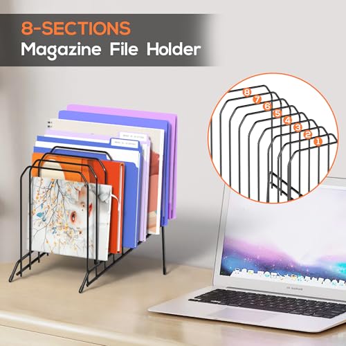 Gawerk Incline Desk Magazine Folder Holder File Organizer with 8-Section - style: 1 Pack