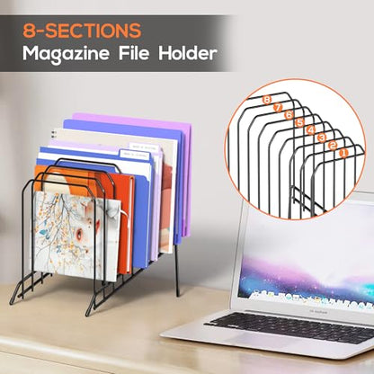 Gawerk Incline Desk Magazine Folder Holder File Organizer with 8-Section - style: 1 Pack