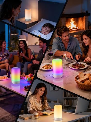 RGBICWW Smart Table Lamp, Touch Bedside Lamp LED Desk Lamp with App Control - color: Gold