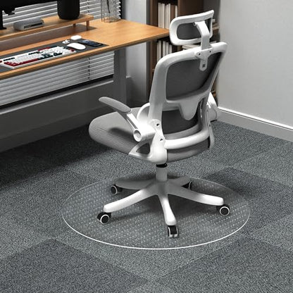Non-Slip Office Chair Mat for Carpet, 35 x35Inches Clear Plastic Desk Mat for Rolling Chairs, Waterproof and Oil-Resistant, Anti-Fatigue Mat for Standing Desk - color: Carpet-round 36*36