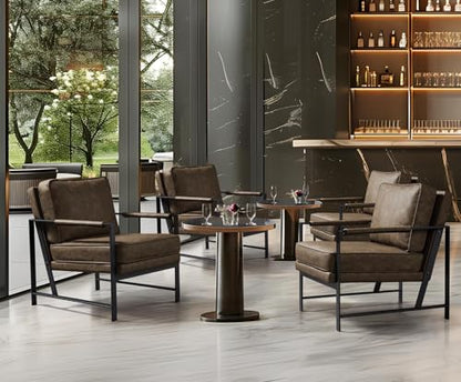 Yaheetech Mid-Century Modern Accent Chairs Set of 2, Brown - color: Brown, size: Set of 2