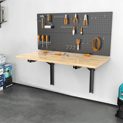 Wall Mounted Folding Workbench, Heavy Duty Foldable Work Table, Collapsible Desk for Workshop, Garage, Office, Home, Holds Up to 550 lb, 47.2" - size: 47.24"X22.83"