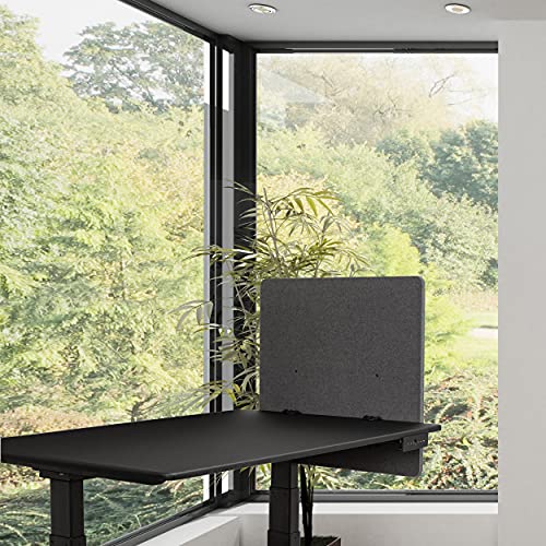 Stand Up Desk Store ReFocus Clamp-on Acoustic Desk Divider Privacy Panel that Reduces Noise and Visual Distractions (Ash Gray, 23.6" x 23.6") - color: Ash Gray, size: 24" X 24"