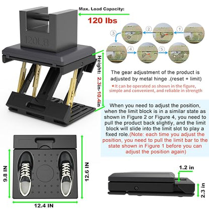 120 lbs Ergonomic Adjustable Under Desk Footrest & Leg Rest Stool - size: Large