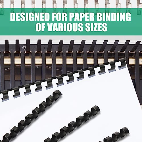 Maitys 300 Pcs Plastic Binding Combs Bulk 19 Ring Comb Spines Letter Size Spiral Binding for Notebook Calendar Picture(3/8 Inch,Black) - color: Black, size: 3/8 Inch